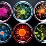 Colorful Bacteria Petri Dish Concept Art