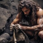 Caveman Stone Age Bone Tool Art Concept