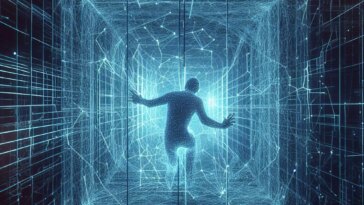 Person Inside Simulation Concept