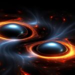 Black Hole Merger Gravitational Waves Concept Illustration