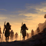 Prehistoric Humans Walking