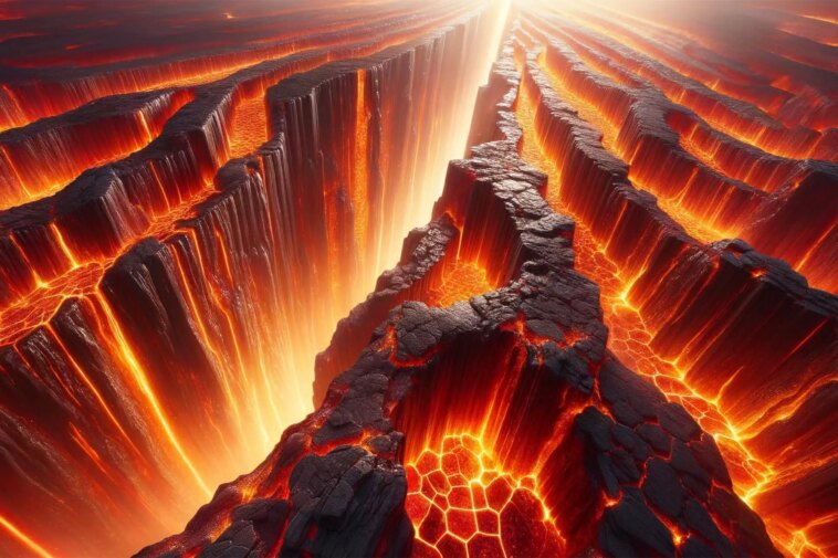 Supervolcan de Californie : découverte « effrayante » de Caltech dans la caldeira de Long Valley Hot Lava Magma Close Art Illustration