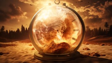 Global Warming Earth Climate Crisis Art Concept Illustration