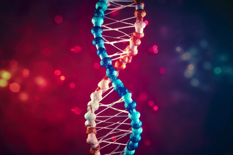 Red Blue DNA Strand