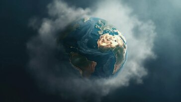 Earth Covered in Smoke Pollution