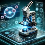 Vision spectaculaire : les physiciens améliorent les microscopes au-delà des limites de diffraction Advanced Microscope Art Concept