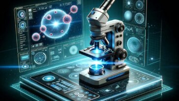 Advanced Microscope Art Concept