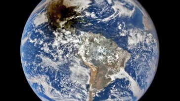 Earth Darkened by Moon