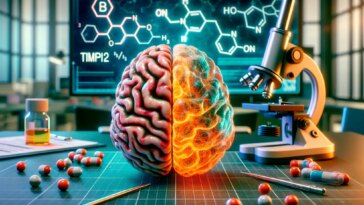 Protein Brain Aging Art Concept
