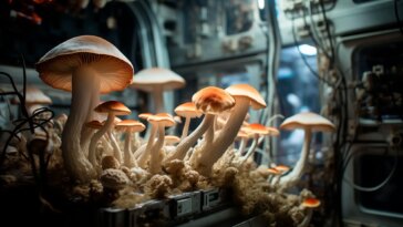 Fungi on Space Station Art Concept