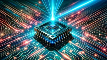 Laser on Chip Art Concept