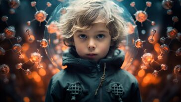 Kid Immunology COVID Infectious Diseases Art Concept Illustration