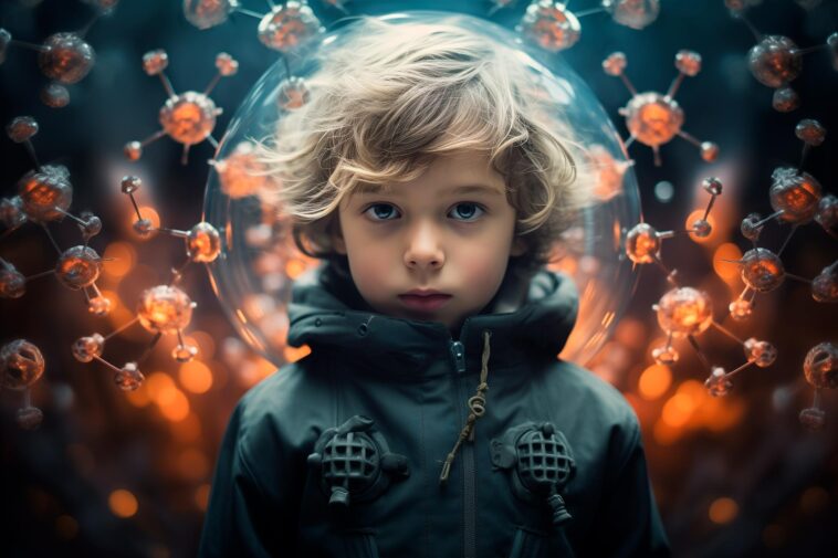 Kid Immunology COVID Infectious Diseases Art Concept Illustration