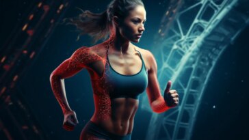 Woman Fitness Technology Concept