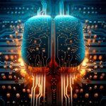 Efficient AI Chip Art Concept