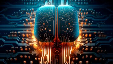 Efficient AI Chip Art Concept
