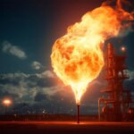 Methane Natural Gas Flaring Concept