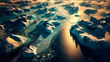 Ice Sheet Melting Art Concept Illustration