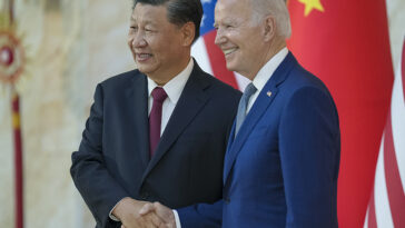 On the first day of President Biden’s trip to Indonesia, he held bilateral meetings with President Joko Widodo of Indonesia and Paramount leader Xi Jinping of the People’s Republic of China.; public domain, modified, https://en.m.wikipedia.org/wiki/File:President_Biden_met_with_President_Xi_of_the_PRC_before_the_2022_G20_Bali_Summit.jpg
