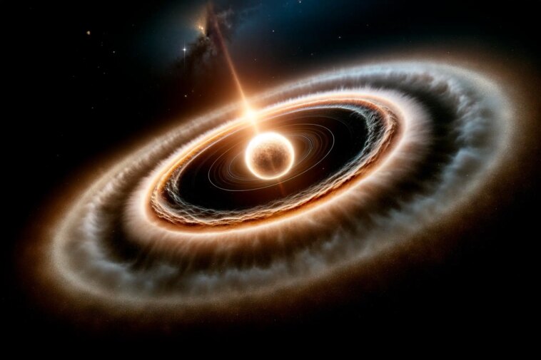 La fenêtre de Webb sur la naissance cosmique : la dérive des galets de glace suscite la vie planétaire Protoplanetary Disk Art