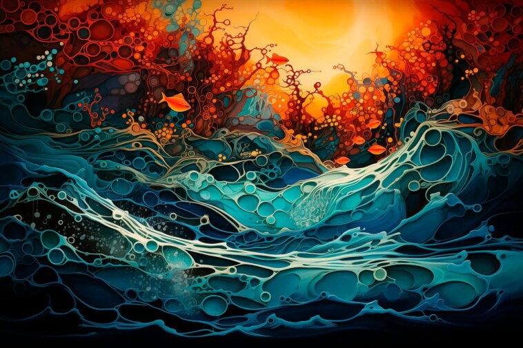 Le breuvage primordial : comment les mers anciennes ont façonné la vie sur Terre Abstract Evolution Early Life Art