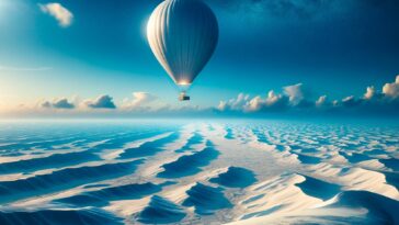 Scientific Balloon Over Antarctica Art Concept
