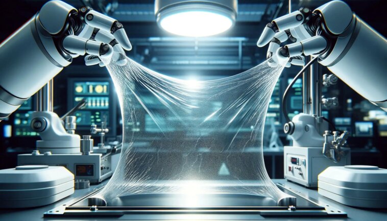 Robot Holding Plastic Sheet