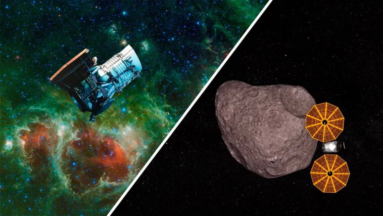 Lucky Lucy : les observations fortuites de WISE conduisent à l'astéroïde Dinkinesh WISE Spacecraft Lucy Spacecraft Asteroid Dinkinesh
