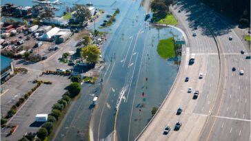 King Tide Floods Highway On Ramp