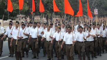 Path Sanchalan Bhopal by Rashtriya Swam Sevak Sangh; cc Suyash Dwivedi , modified, https://en.m.wikipedia.org/wiki/File:Path_Sanchalan_Bhopal-1.jpg