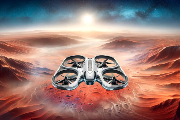 Première historique : la NASA utilise deux mondes pour tester les futures conceptions d'hélicoptères sur Mars Drone on Mars Art Concept