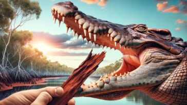 Crocodile Bite Art Concept