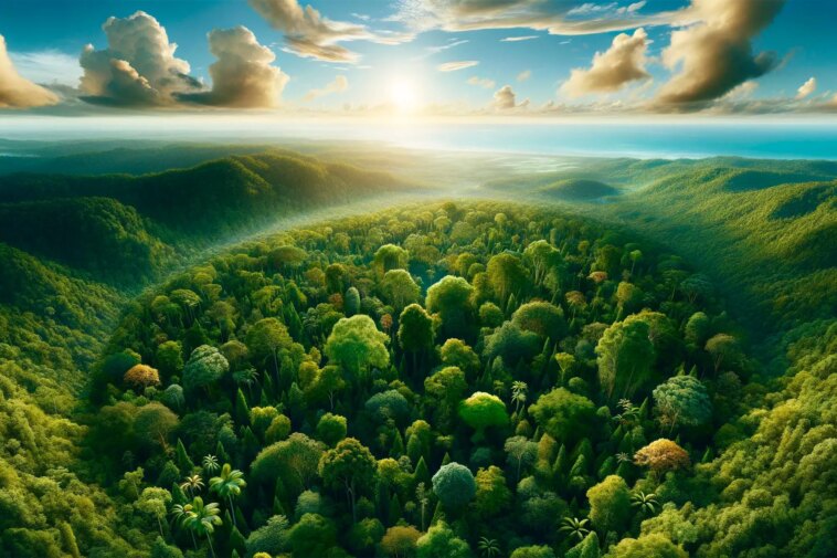 Réévaluation mondiale : le potentiel inexploité de stockage de carbone des forêts saines Forest Carbon Sink Concept