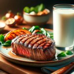 Steak Dinner With Milk