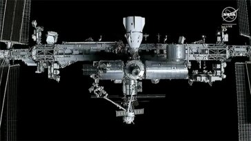 Space Station Viewed From Approaching SpaceX Dragon Cargo Craft