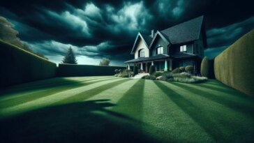 Stormy Skies House Lawn