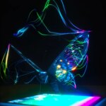 Artistic Depiction of a Butterfly Above the Bioinspired Imaging Sensor