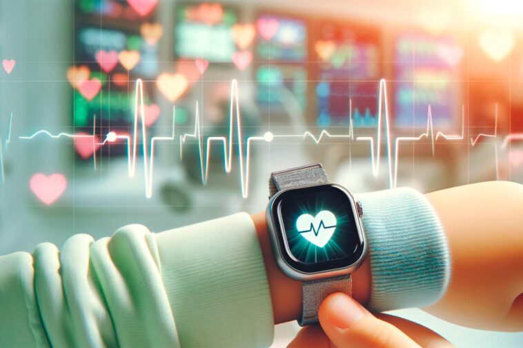 Étude de médecine de Stanford : les montres intelligentes sont efficaces pour détecter les problèmes cardiaques cachés chez les enfants Child Smartwatch Heart Cardiology Art Concept