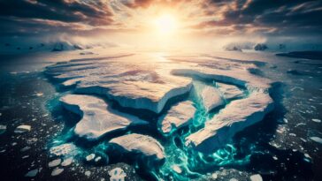 Ice Sheet Melting Concept Art Illustration