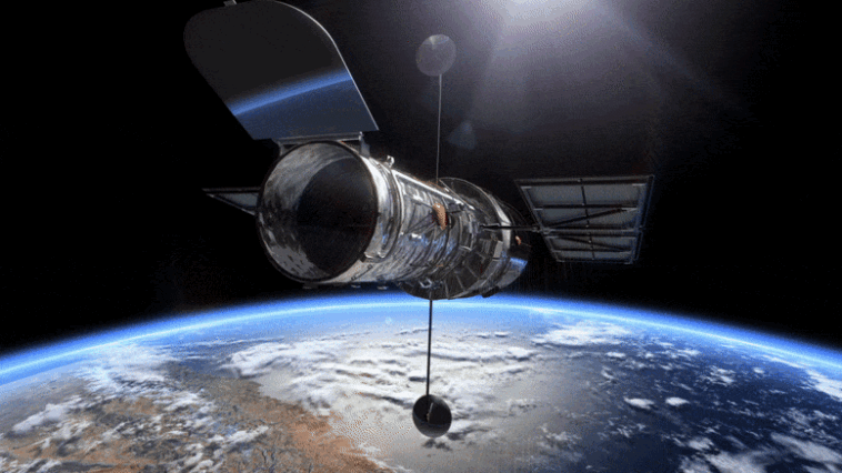 Hubble Space Telescope Over Earth