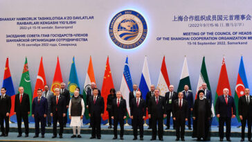 cc President.az, modified, https://commons.wikimedia.org/w/index.php?search=shanghai%20cooperation%20organization&ns0=1&ns6=1&ns12=1&ns14=1&ns100=1&ns106=1#/media/File:Shanghai_Cooperation_Organization_member_states_Summit_gets_underway_in_Samarkand_02.jpg