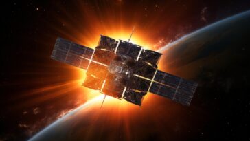 Satellite Solar Panels Art Concept