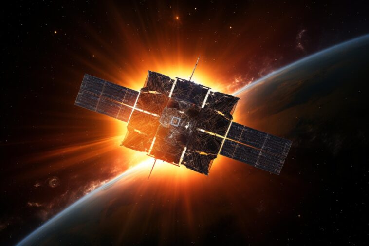 Satellite Solar Panels Art Concept