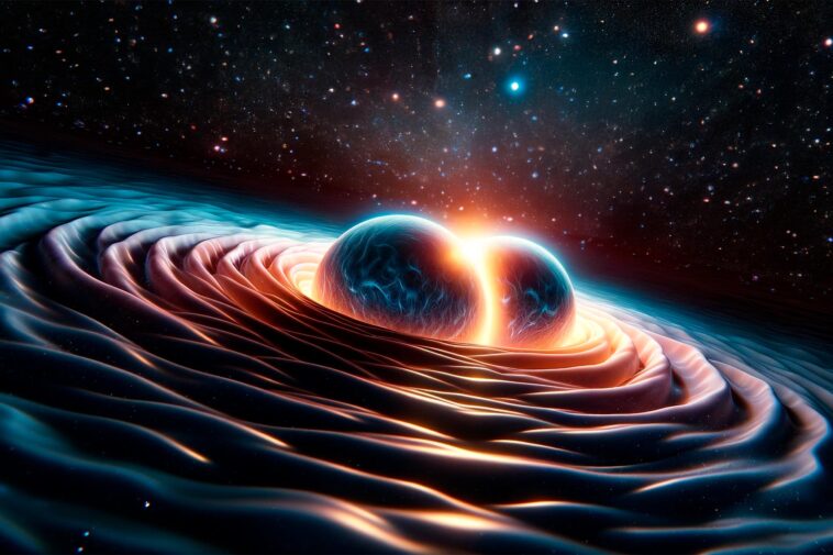 Neutron Star Merger Gravititational Waves Art Concept
