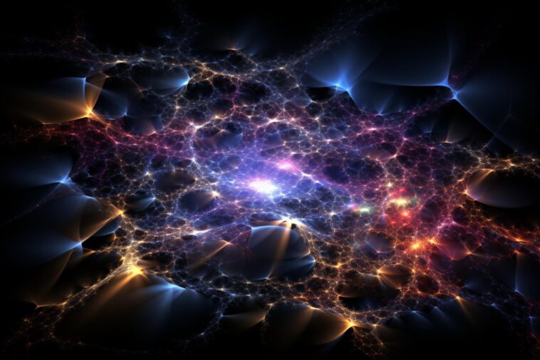 Percer les mystères cosmiques : les scientifiques développent une nouvelle méthode innovante pour sonder la matière noire Dark Matter Distribution Universe Art Concept Illustration