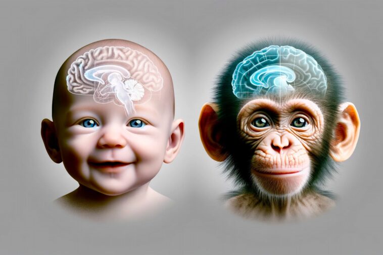 Repenser l'évolution : la vérité surprenante sur le développement du cerveau du nouveau-né Primate Brain Development Concept