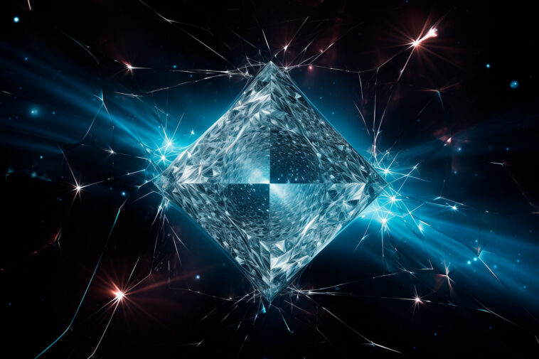 Repousser les limites : comment la manipulation du diamant améliore les bits quantiques Diamond Physics Art Concept