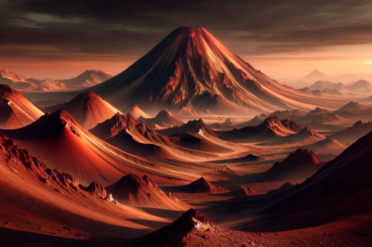 Mars Like Mountains Art Illustration