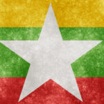 MyanmarFlagGrunge, cc Flickr Nicolas Raymond, modified, http://freestock.ca/flags_maps_g80-myanmar_grunge_flag_p1179.html