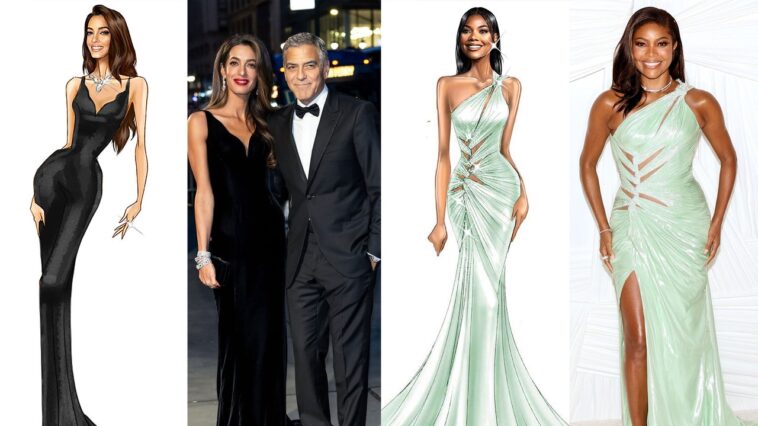 George et Amal Clooney, Gabrielle Union, Shailene Woodley et bien d'autres sont allés au Full Versace pour les Albies